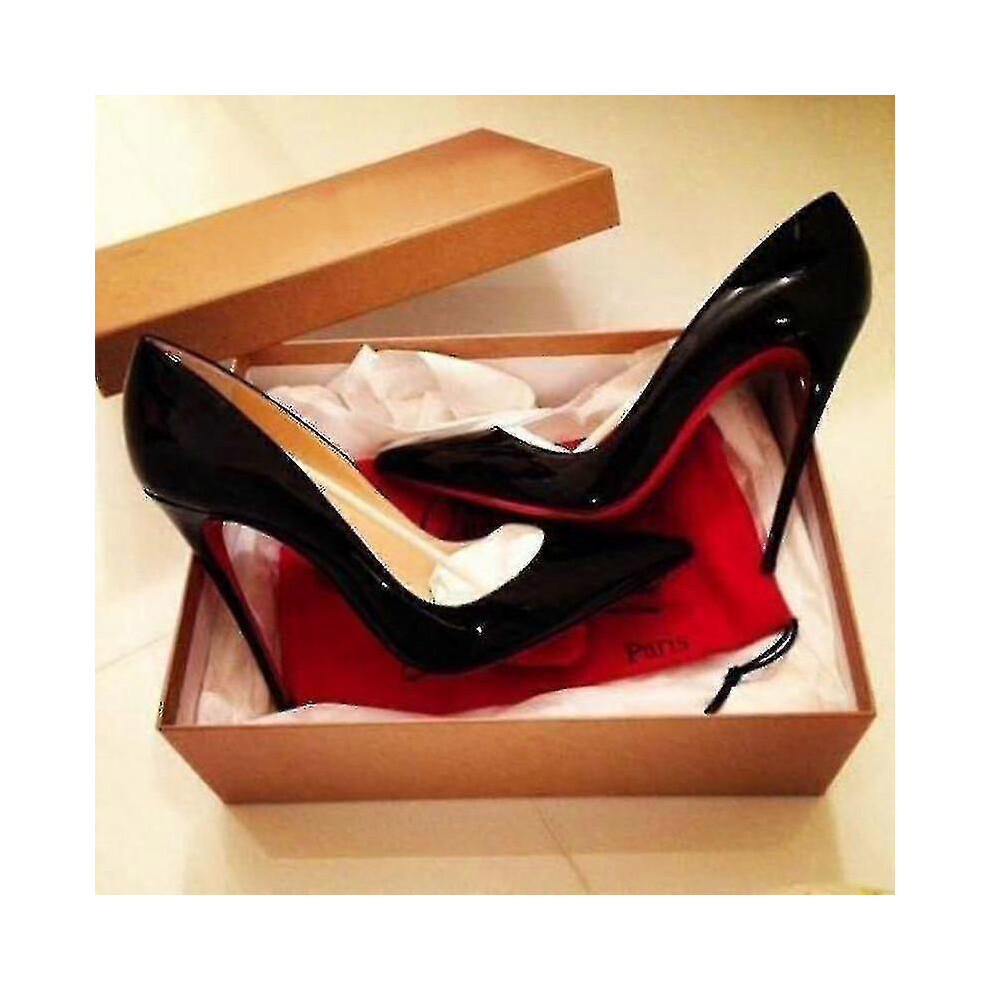 Black/Red (39, 8Cm) Sexy Pointed Toe Sole High Heel Pumps - 8Cm/10Cm/6Cm, Wedding Shoe