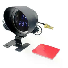(blått ljus) 2 i 1 rund 12V 24V LED digital bil lastbil vattentemperaturmätare temperatursensor temperatur