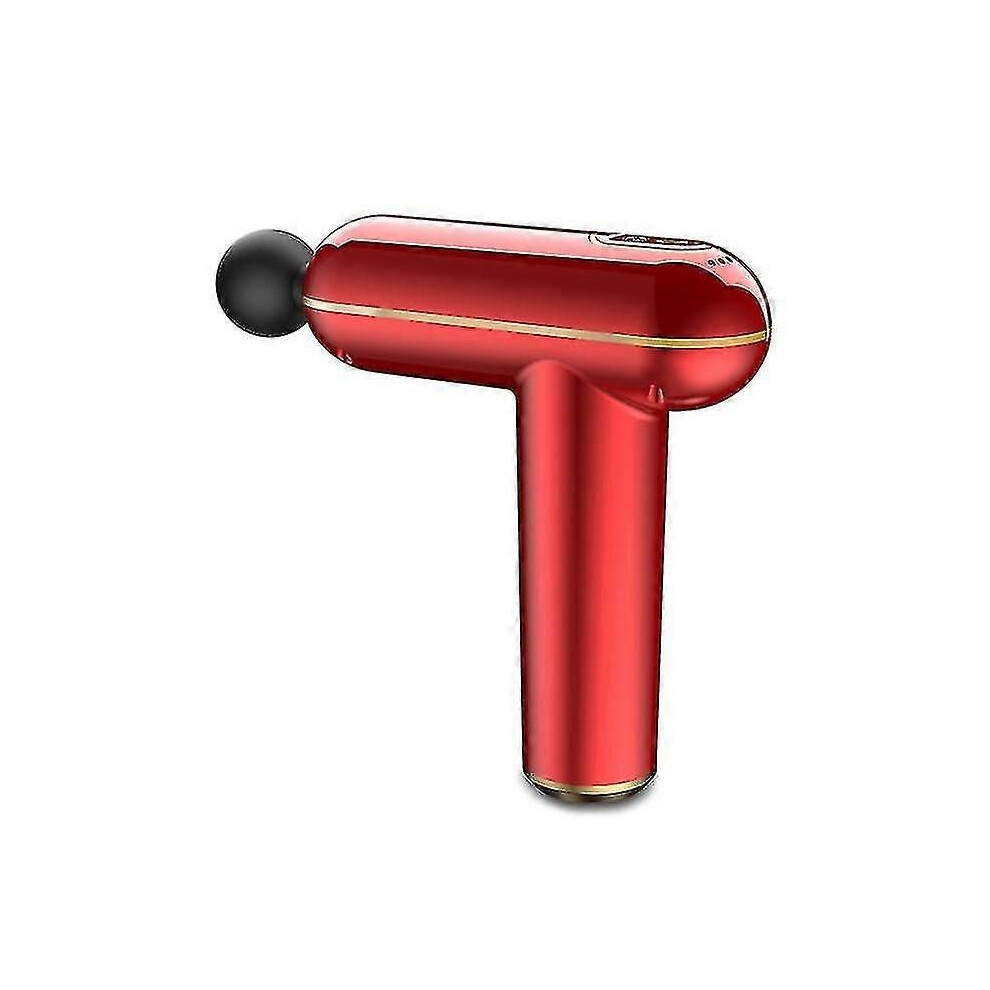 (red) Portable Fitness Equipment Fascia Gun Electric Massage Gun Muscle Relaxation Massager
