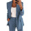 (5XL, Blue) Womens 2pce Light Suit Blazer+trousers 1