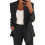 (L, Black) Womens 2pce Light Suit Blazer+trousers 1