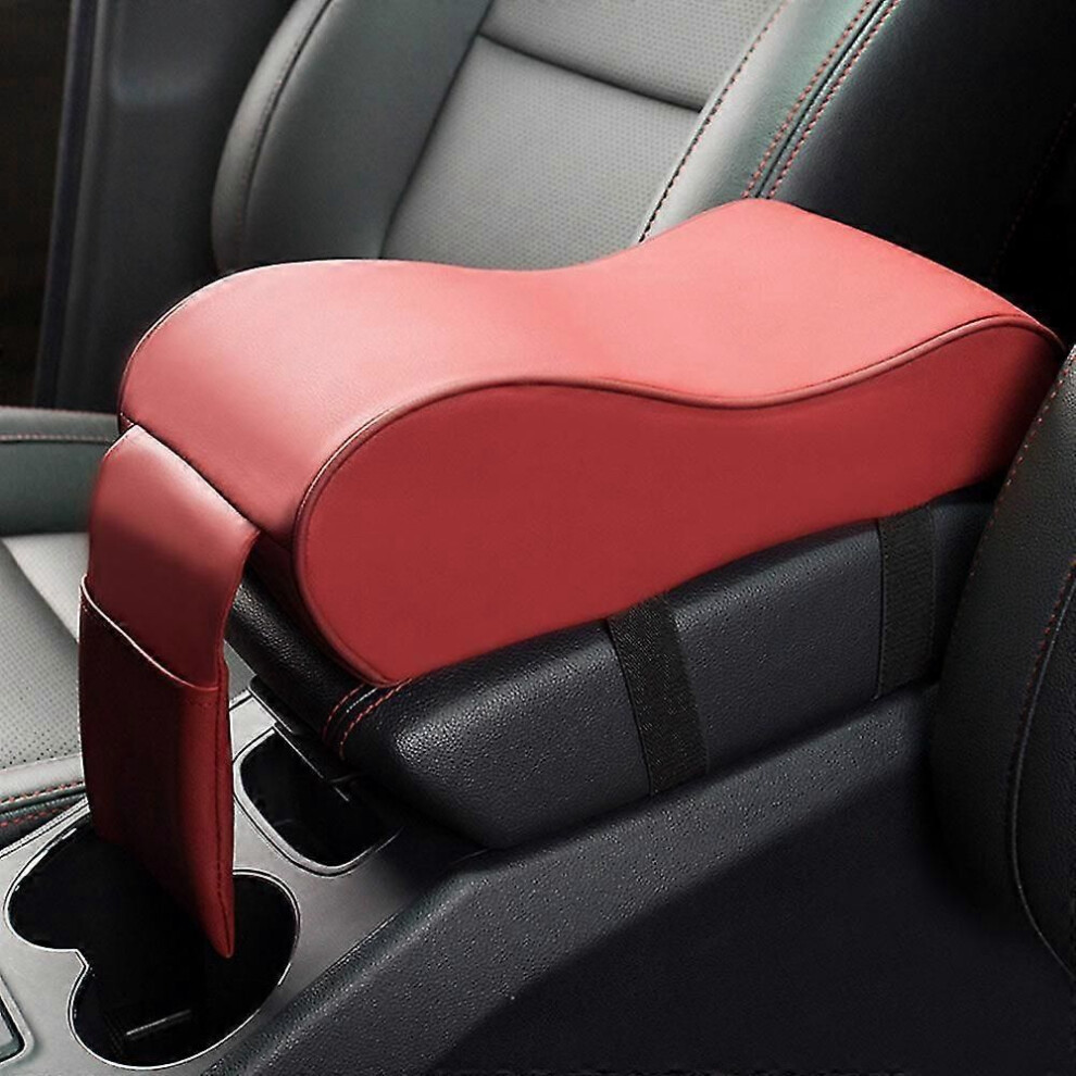 (Red) Car Armrest Pad Universal Auto Armrests Car Center Console Arm Rest Seat Box Pad Vehicle Protective-image-OPC-PJG5DBQ-NEW