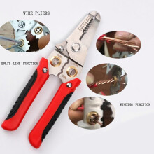 (Orange) 175mm Upgraded Wire Crimper Stripper Cutter Multifunctional Stripping Plier