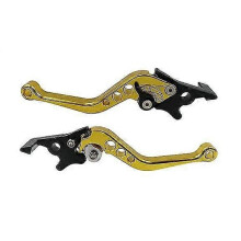 (Gold) Pair Of Aluminum Universal Motorcycle Clutch Drum Brake Lever
