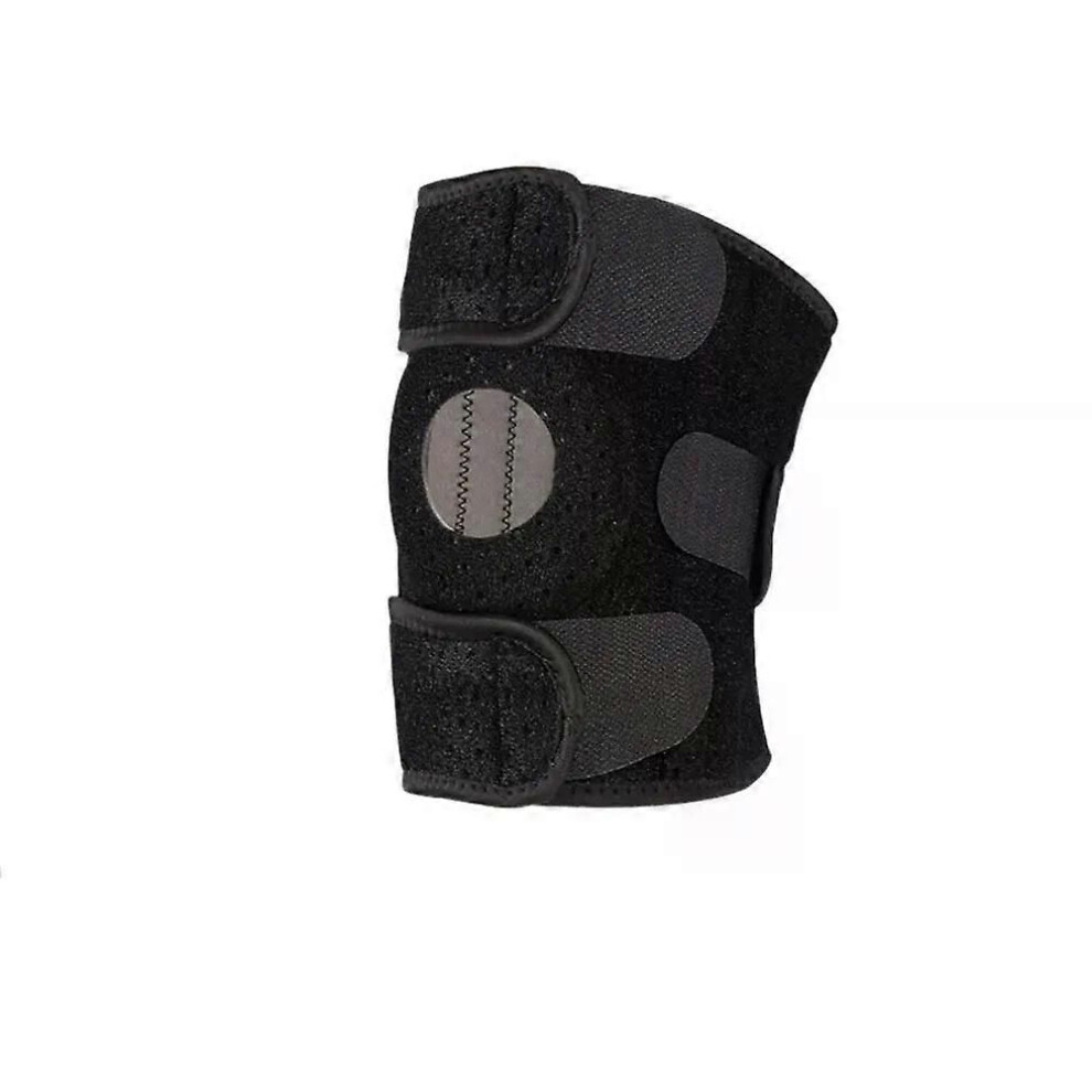 (Black) Elastic Knee Support Brace Breathable Safety Knee Pad Leg Brace Protector Ajustable Strap Kneepad Patella 9013291358058