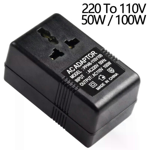 Convertidor de voltaje de viaje (220 V a 110 V, 100 W)