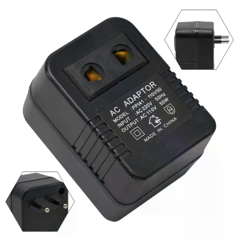(220V to 110V 50W) Step-Down Transformer Travel Adapter Voltage Converter 220V To 110V Voltage Converter EU Plug 50W/100W