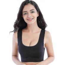 (4XL-SVART)Slee Underwear Dam Sport-BH Utan Stålringar