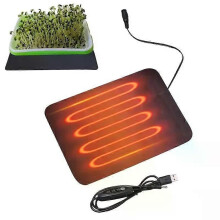(15X22cm) Taimilämmitysmatto PVC-nahkainen kasvien lämmitysmatto sisätiloihin 85W 45-50 USB lämmin vesiviljelylämmitys