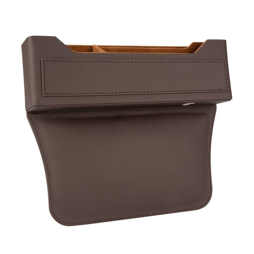 (Mocha ) Car Seat Gap Filler Organizer Car Seat Side Gap Filler Pu Leather Leak-Proof Storage Brown 9013291336124