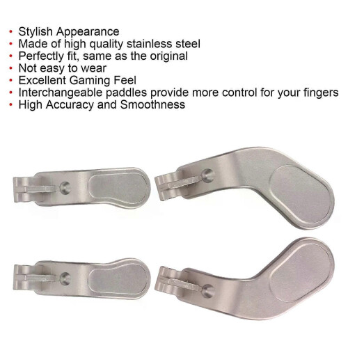 (Silver) Controller Paddles Stainless Steel Replacement Controller Accessory for Microsoft Xbox One Elite Controller 1