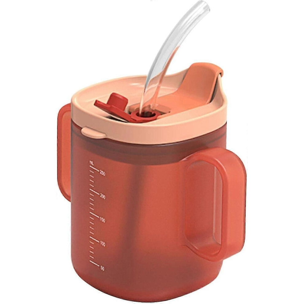 Orange (Orange) Adult Sippy Cup With Handles, Independence Sip Cups For Adults With Limited Mobility, Handicap Cups