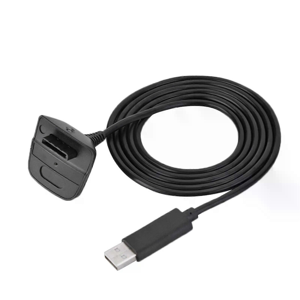 (Black) For Microsoft Xbox 360 Wireless Controller Usb Charger Quick Charging Cable Cord Usb Charging Cable Black 9013291368002