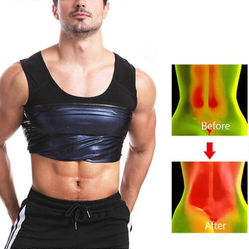 (S M) Uomo Canotta compressiva per ginecomastia Canotta dimagrante per uomo Sauna 1