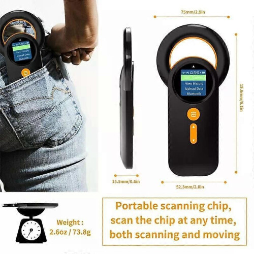 (As Shown Q40) Bluetooth Pet Micro-Chip Reader 3-In-1(24Ghz Wireless+Bluetooth+USB) Animal Universal Microchip-Tag 2