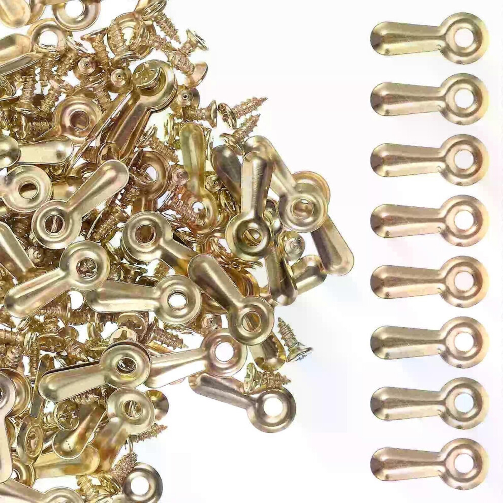 (Golden) 160Pcs Frame Picture Turn Button Fasteners With Screws Photo Framesss Hardware Backing Clips 9013291332515