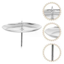(Silver) 20 Pcs Holder Cake Candles Tea Light Metal Lamp Candlestick Holders Room Iron Desktop Ornament Banquet
