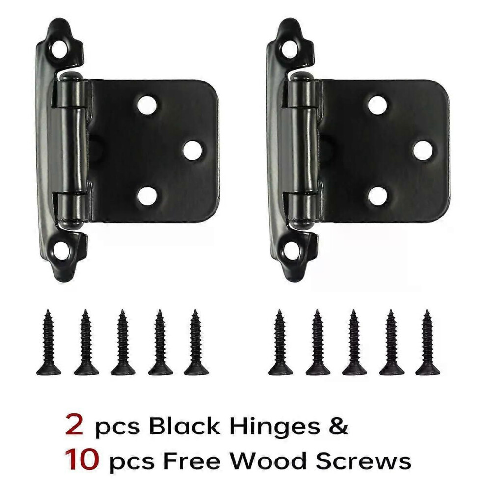 (M00128-B Black 2Ps) Decorative Metal Self Closing Cabinet Hinges For Wood Kitchen Furniture 1/2 Overlay Face Frame Cupboard 9013291353879