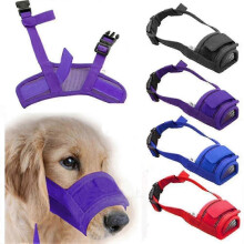 (Circonferenza della bocca XL 22-28 cm - Rosso) 1x Maschera regolabile per cani, antiabbaio, antimorso,