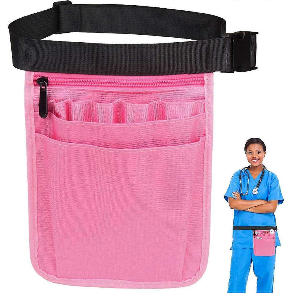 (Pink) Nurse Belt Bag, Nursing Fanny Pack Bag With Health Care Gear Pockets, Nurse Health Care Tool Belt Bag 9013291336728