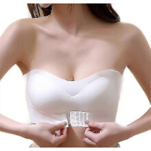 (S)Reggiseno push-up invisibile antiscivolo senza ferretto, senza spalline, con fibbia frontale, per