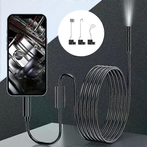 (Double objectif) Caméra endoscopique double objectif 2 MP 1080p 8 mm pour iPhone ISO OTG USB, inspection 1