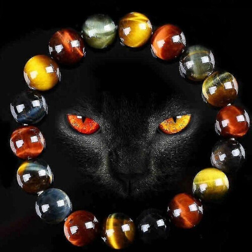 (16mm) New Tiger Eye Stone Buddha Bracelet 1