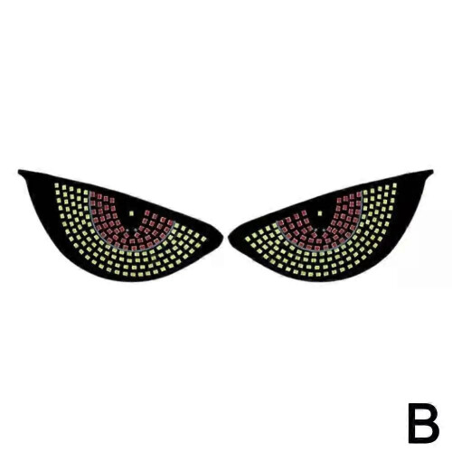 (B) 1 Set Car Devil Eyes Light Modification Eye Animation Led Display Decor Pixel Panel Window Trim Lamp