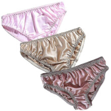 (XL-3 Color-B) Braguitas de seda Mulberry para mujer, bikini sexy, shorts de playa de satén, paquete