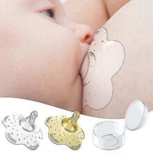 Protector de pezón de silicona (amarillo) para la lactancia materna. Cubre la leche materna. Popular.