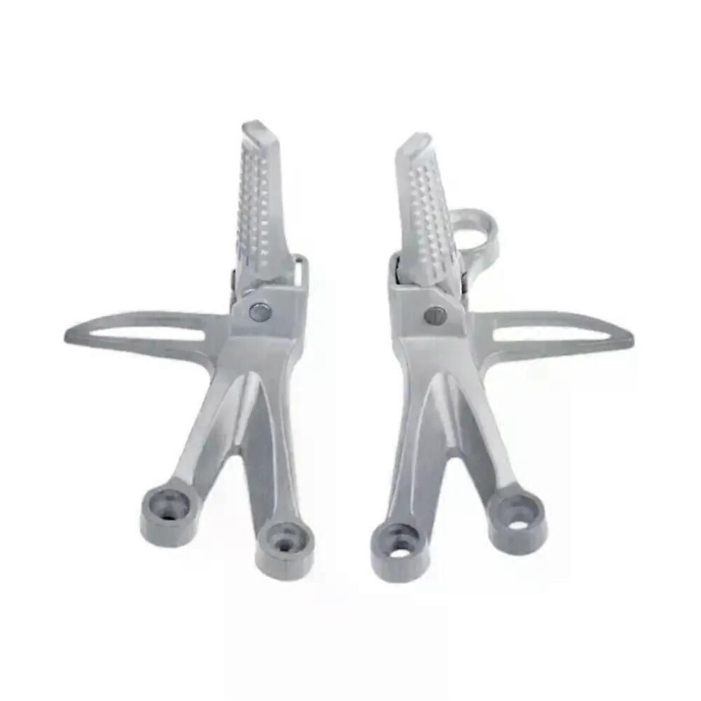 (Silvery) 2Pcs Motorcycle Universal Aluminum Alloy Cnc Footrest Rear Passenger Foot Pegs For Motorcycle Scooter 9013291362123
