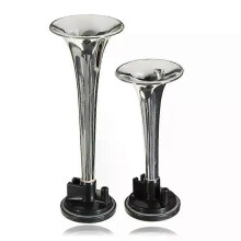 (Silver) 2PCS Universal Train Car Truck Boat Dual Air Horn Trumpet Super Loud