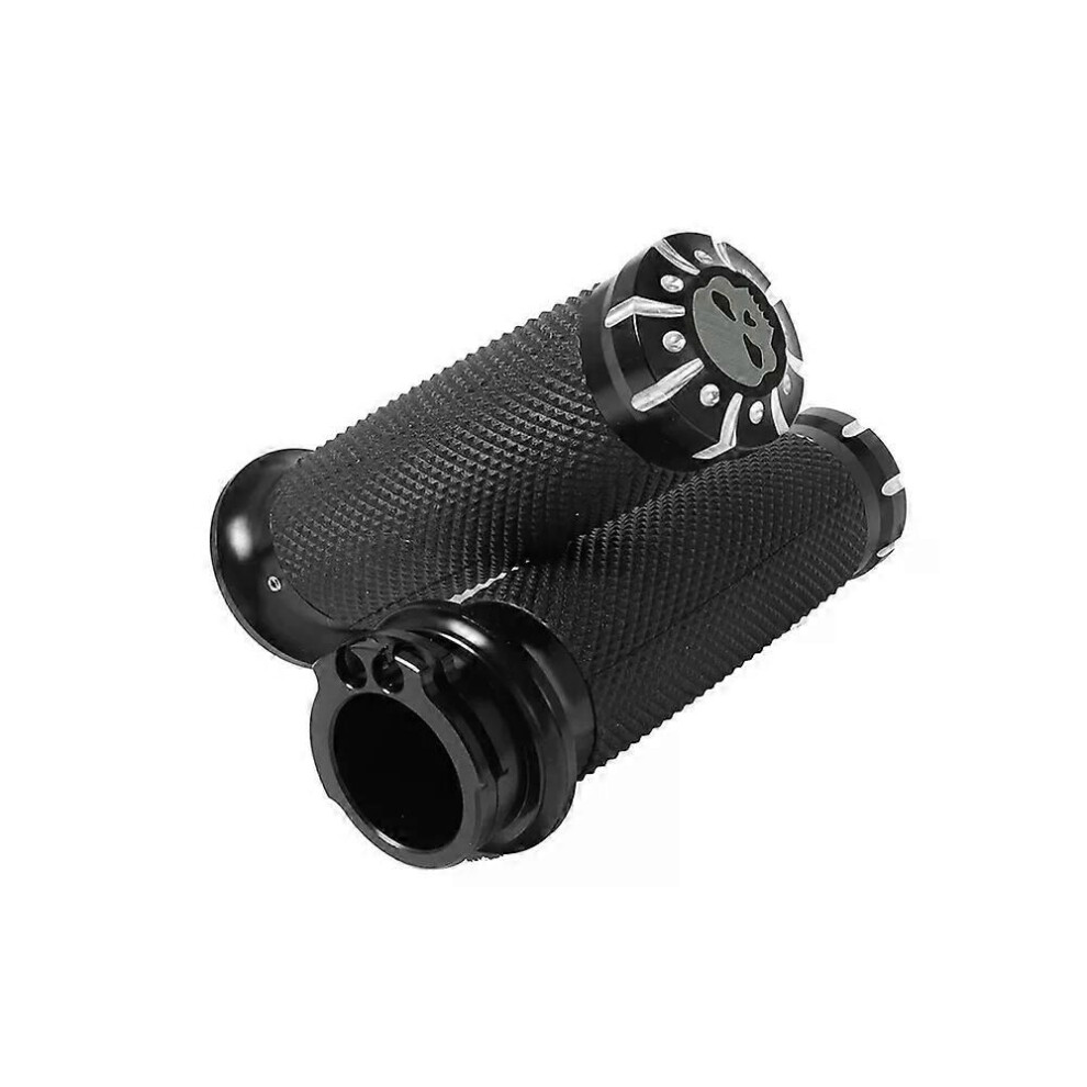 (Black) 1 Handlebar Hand Grips For Harley Touring Sportster Xl 1200 883 Dyna Softail Vrsc Street Glide Fat Boy Black 9013291370647