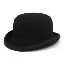 (S(55CM)) 100% ullfilt svart derbyhatt för män och kvinnor satinfodrad mode fest formell fedora