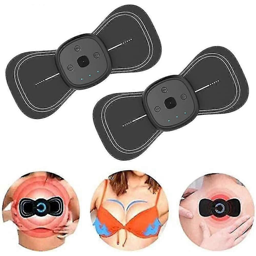 (2pcs) Portable Ems Mini Massager Microcurrent Bioelectric Acupoints Massager Cordless Shoulder Neck Back Massage
