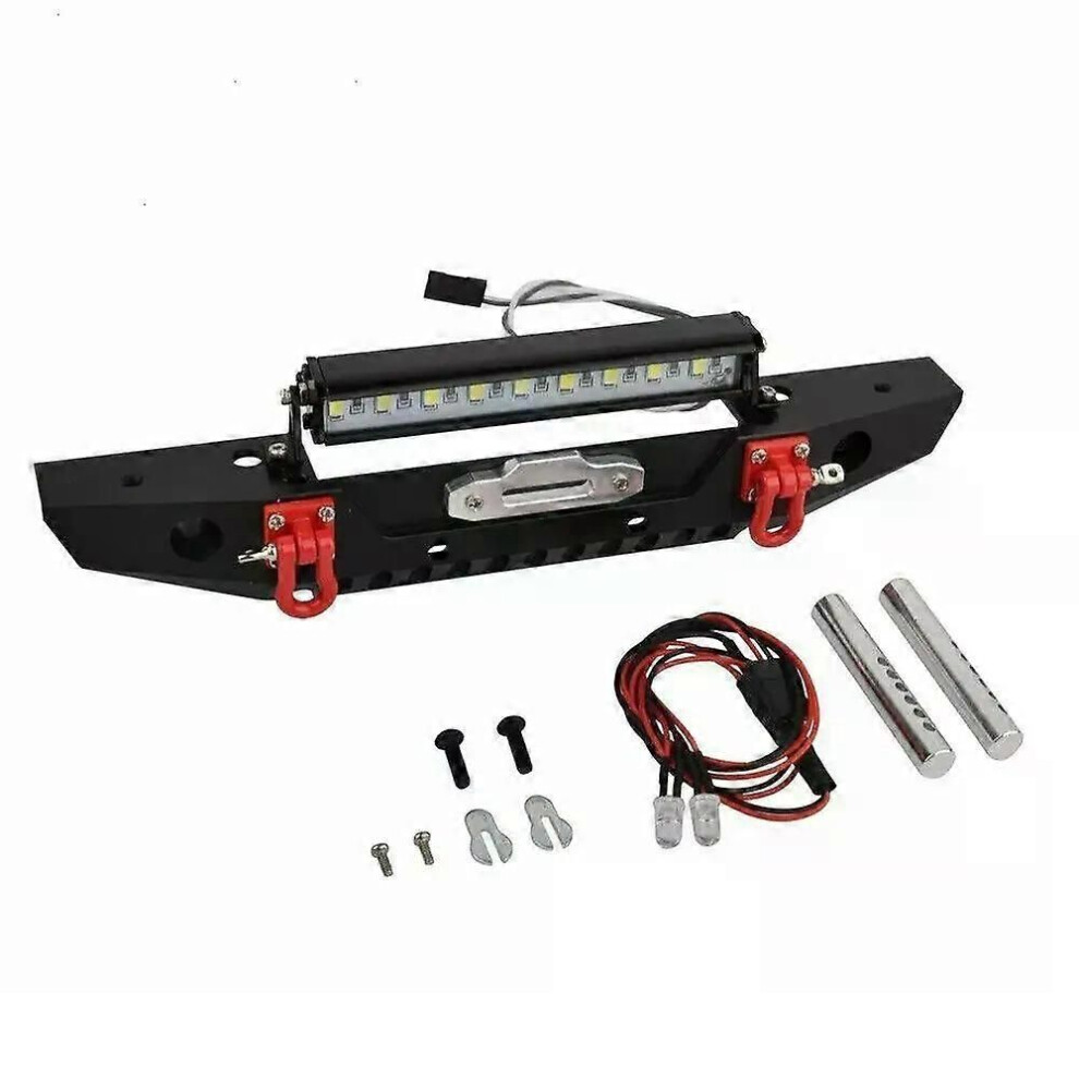(A) Metal Front Bumper With Lights Bar Tow Trailer For 1/10 Rc Crawler Car Traxxas Trx4 Axial Scx10 90046 9013291371187