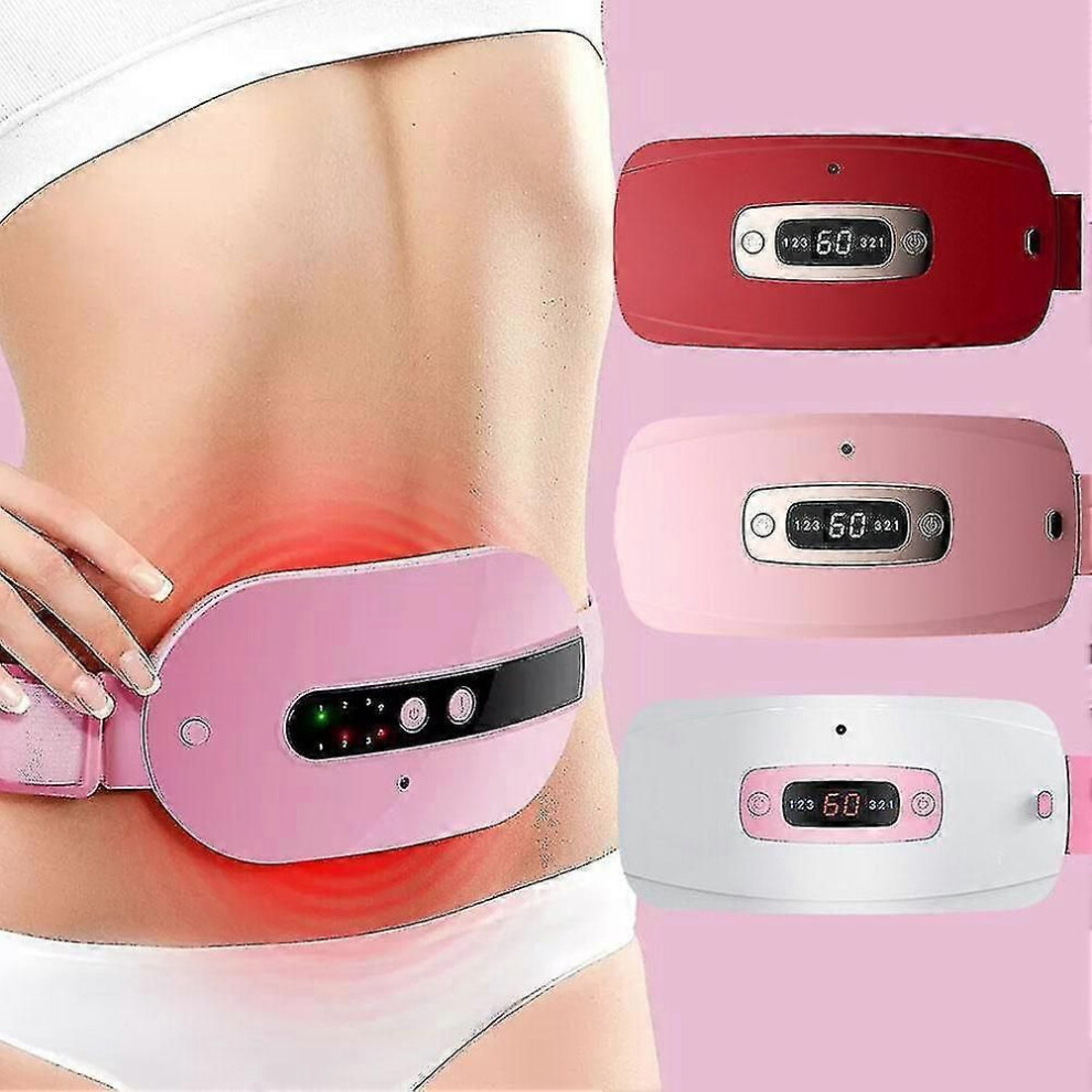 White (Battery Charge, ) Menstrual Heating Pad For Menstrual Cramps Belly Warmer Period Belt Hot Compress