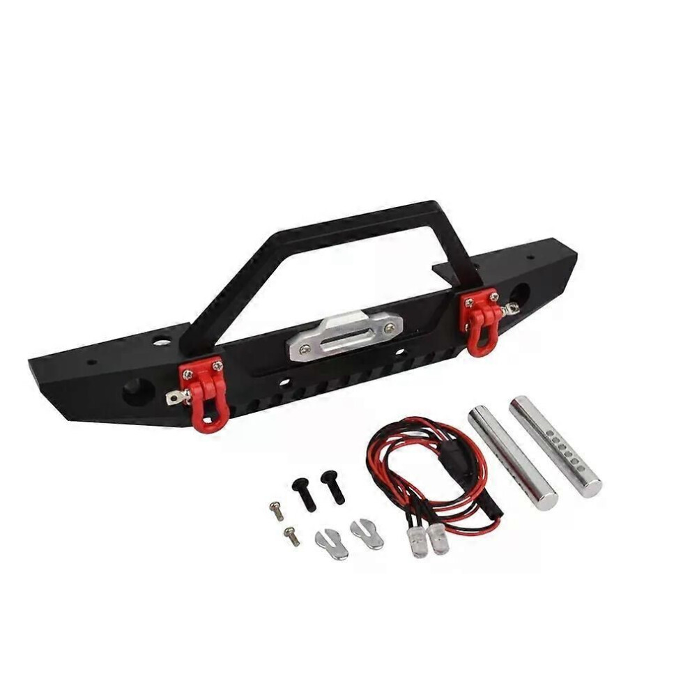 (B) Metal Front Bumper With Lights Bar Tow Trailer For 1/10 Rc Crawler Car Traxxas Trx4 Axial Scx10 90046 9013291371170