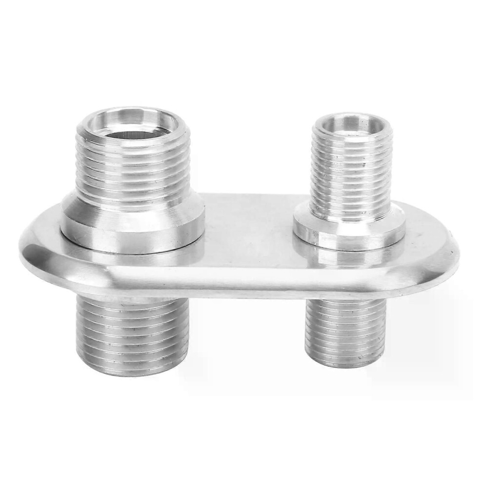 (Silver) Heater Bulkhead Firewall Bulkhead Car 2Port Air Conditioner Bulkhead Connector Universal Modification Silver 9013291371248