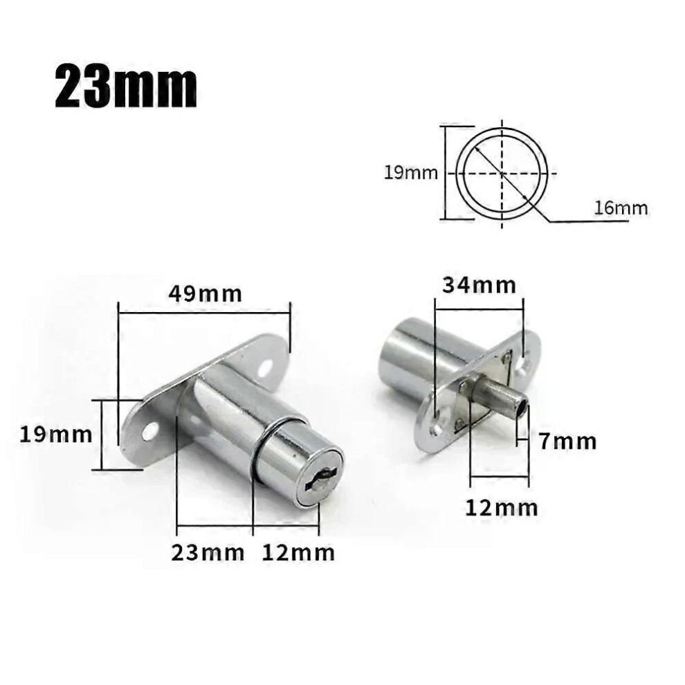 (23Mm) Home Cam Cylinder Locks Tongue Door Bolt Latch Wooden Cabinet Wardrobe Sliding Door With Key Alloy Furniture 9013291372139