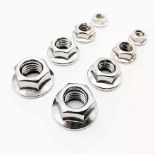 (M12 10pcs) M3 M4 M5 M6 M8 M10 M12 High Quality Stainless Steel Hexagon Hex Head Serrated Spinlock Flange Nut Lock