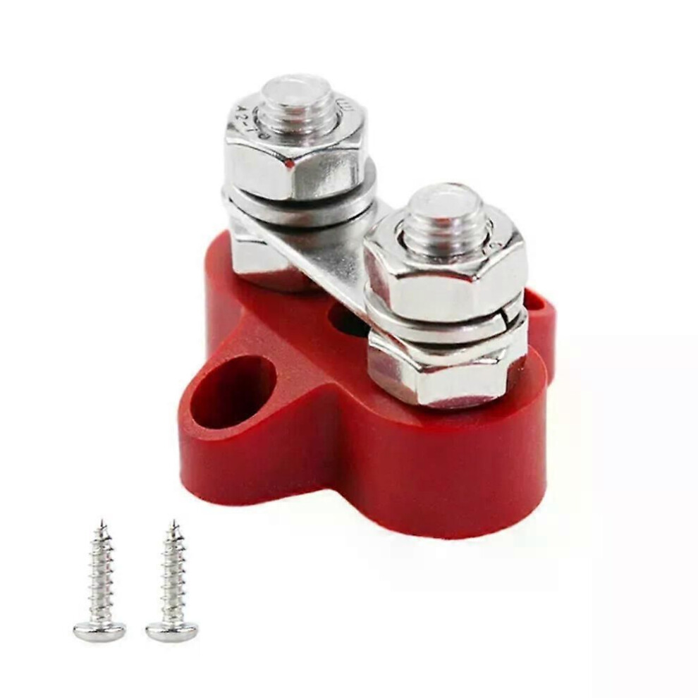 (Red) 5/16 Terminal Studs M8 48V Terminal Block Busbar Insulated Double Type Distribution Studs Positive And Red 9013291371583