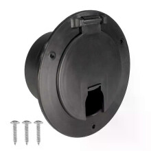 (1PC-black) 1pc RV Electrical Cable Hatch 5inch With Lid Power Cable Cord Hatch Cover Round Accessory For Trailer