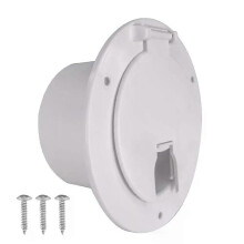 (1PC-white) 1pc RV Electrical Cable Hatch 5inch With Lid Power Cable Cord Hatch Cover Round Accessory For Trailer