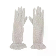 (geen strass-steentjes) Witte kanten handschoenen voor meisjes met/zonder strass-steentjes, decoratie