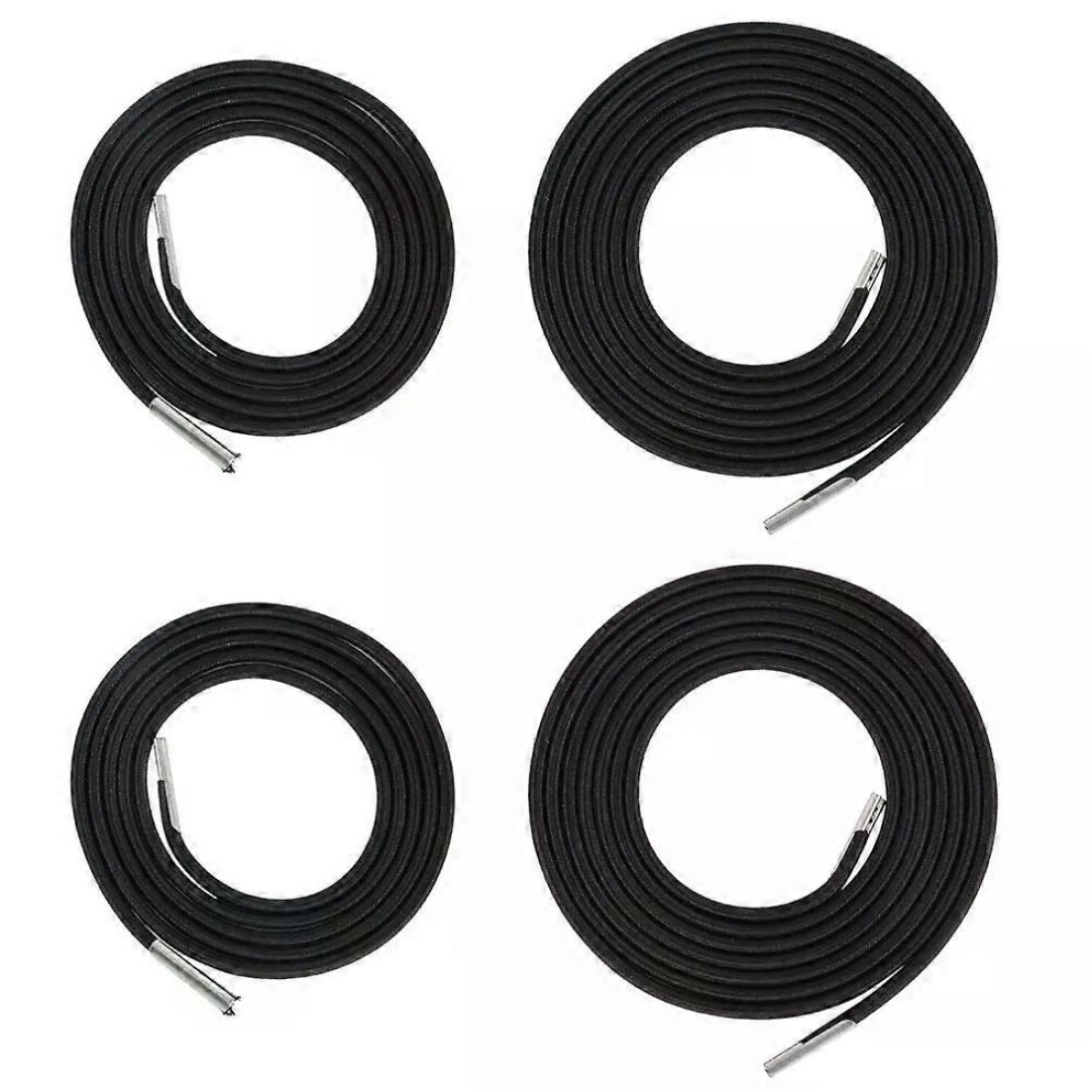 (Black) 4Pcs Elastic Cord Folding Chair Reinforcement Replacement Bungee Rope Zero Gravity Recliner Laces Part 9013291363113