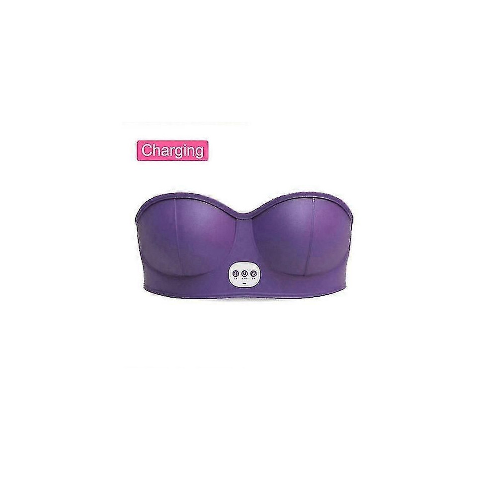 Purple (Purple) Electric Breast Massage Bra Vibration Chest Massager Wireless Breast Enhancement