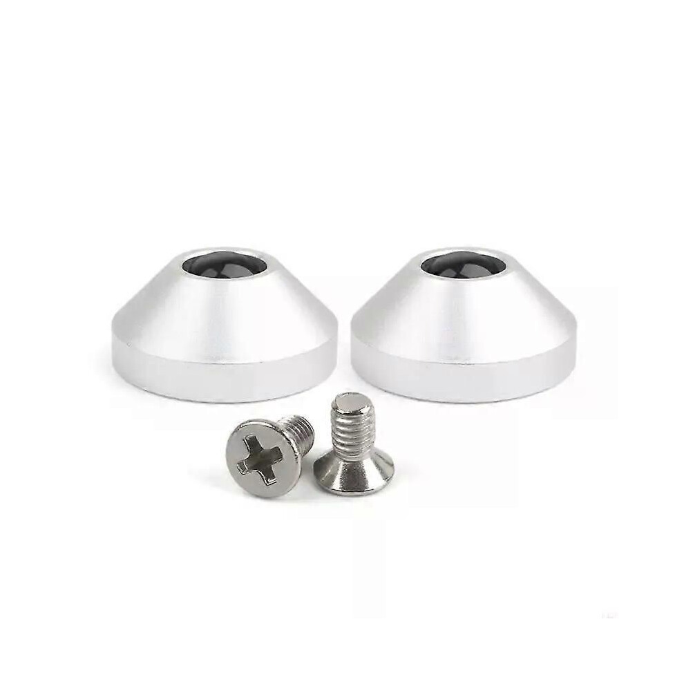 (Silver) K32c 2Pcs Anodized Aluminum Cone Feet Alu Giving Screws For Mechanical Keyboard Silver 9013291378452