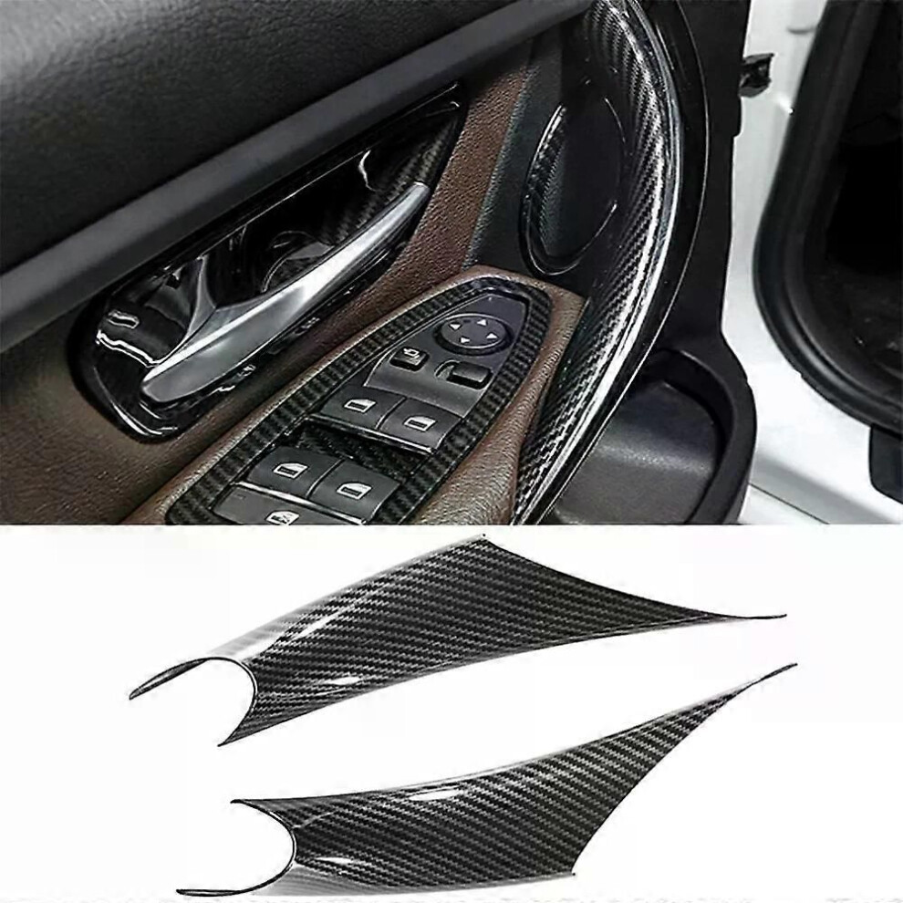 (Carbon Fiber Pattern) 2Pcs Carbon Fiber Door Handle Covers For Bmw 320I 328I 330I 335I F30 F31 428I 435I F32 F36 9013291377004