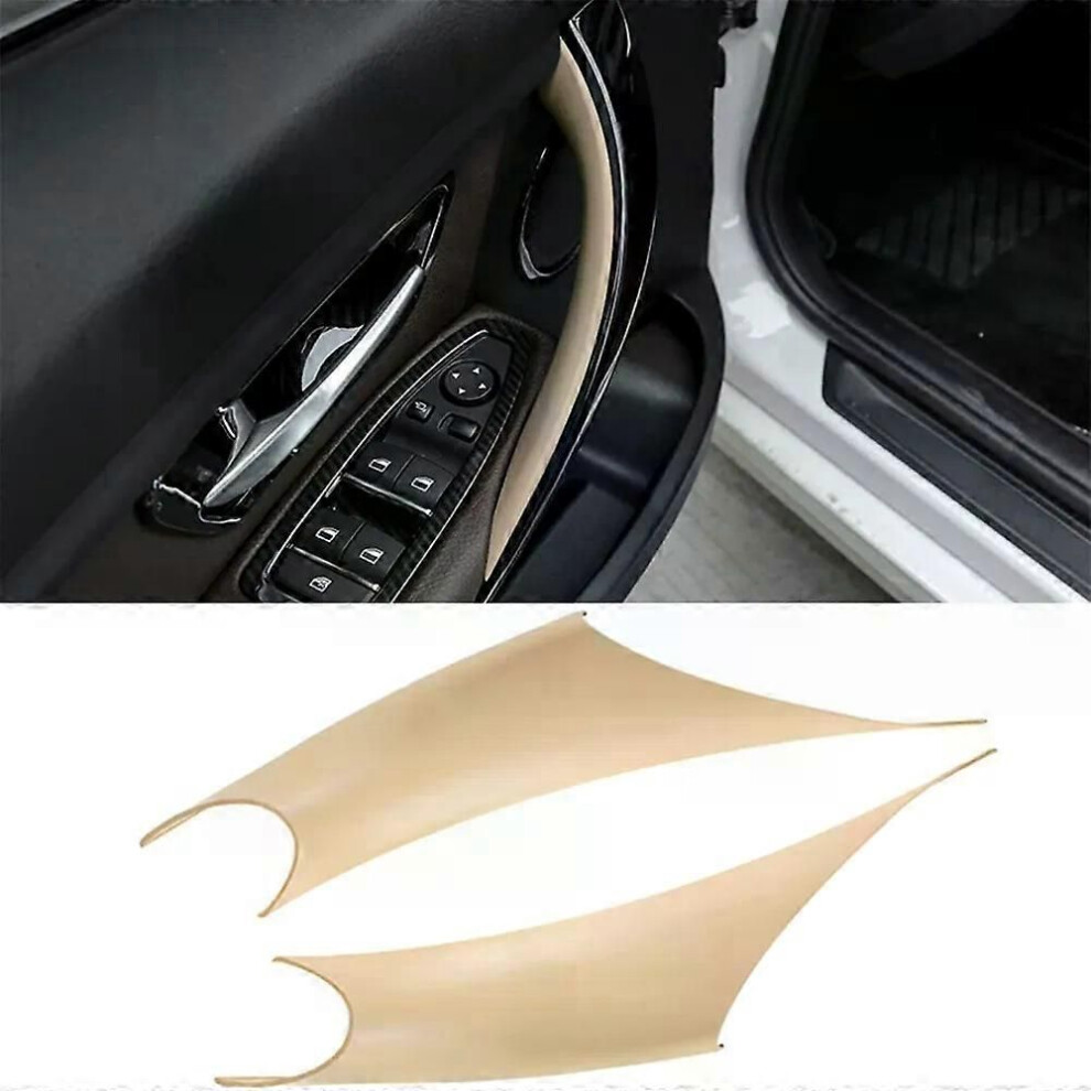 (Beige) 2Pcs Carbon Fiber Door Handle Covers For Bmw 320I 328I 330I 335I F30 F31 428I 435I F32 F36 Beige 9013291377011